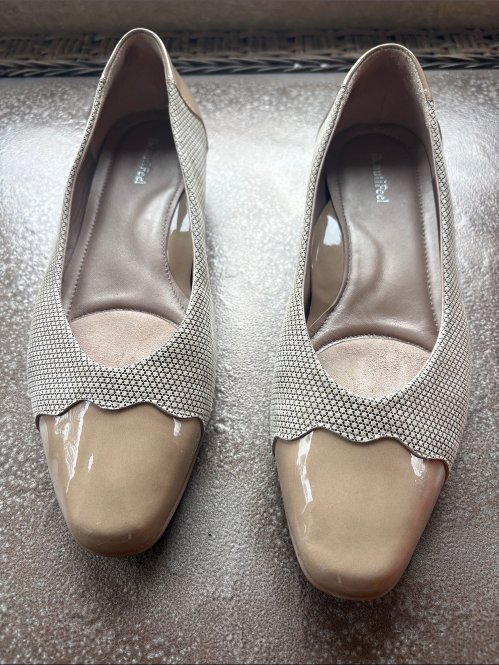 BeautiFeel Woman's  Karen Champagne Suede Capped Flats; Sz: EU: 40; EUC